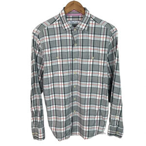 BF832 Mens Tommy Bahama Plaid Flannel Casual Button Down Shirt S